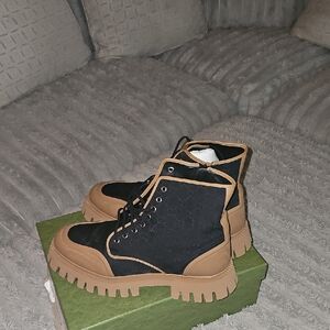 Gucci Black and Tan High-Top Sneakers